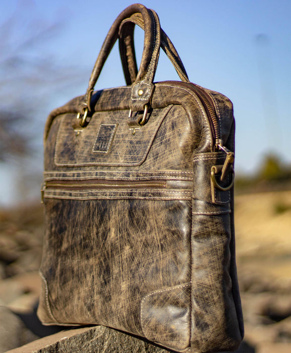 Zeri Genuine Leather Laptop Bag