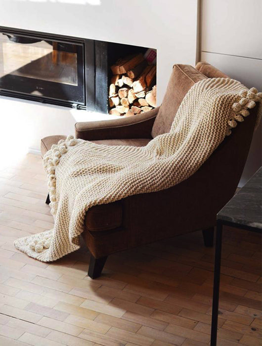 Aran Knitted Throw Blanket