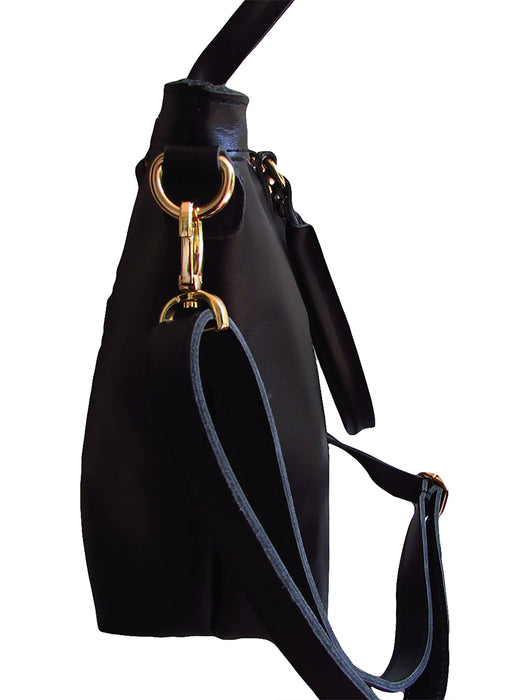 Root in Style Black Leather Women's Handbag