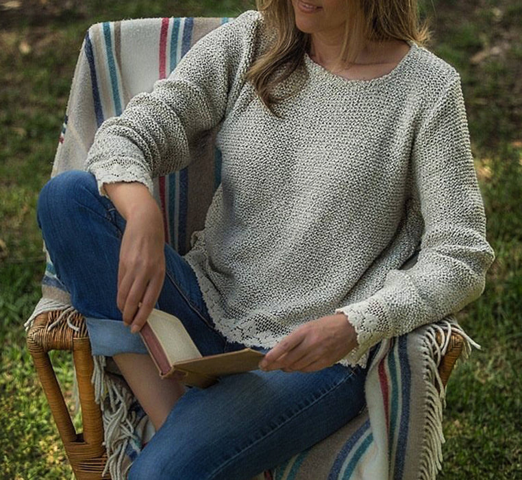 Cotton Girls Handcrafted Lace Top, Knitwear