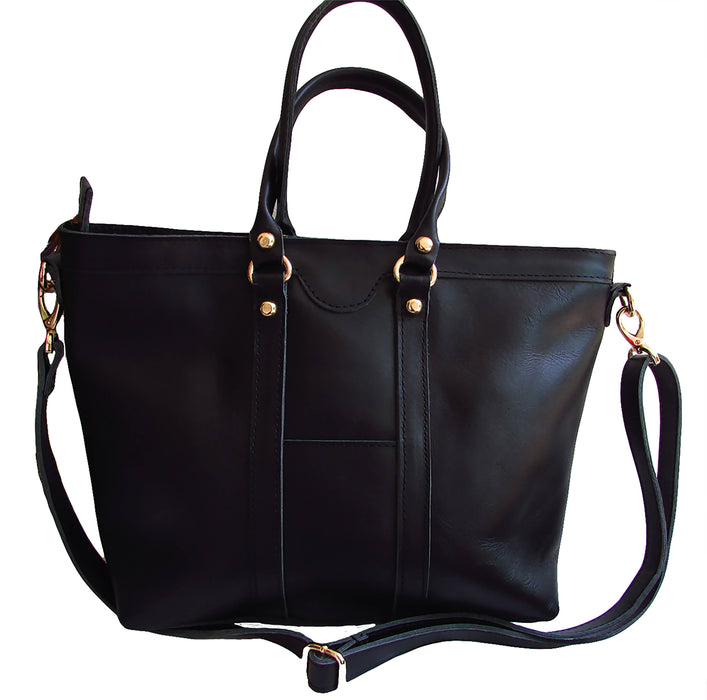 Root in Style Black Leather Women's Handbag