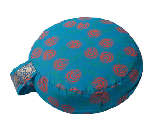 Simply Shweshwe Zafu Meditation Cushion, Azure Plume