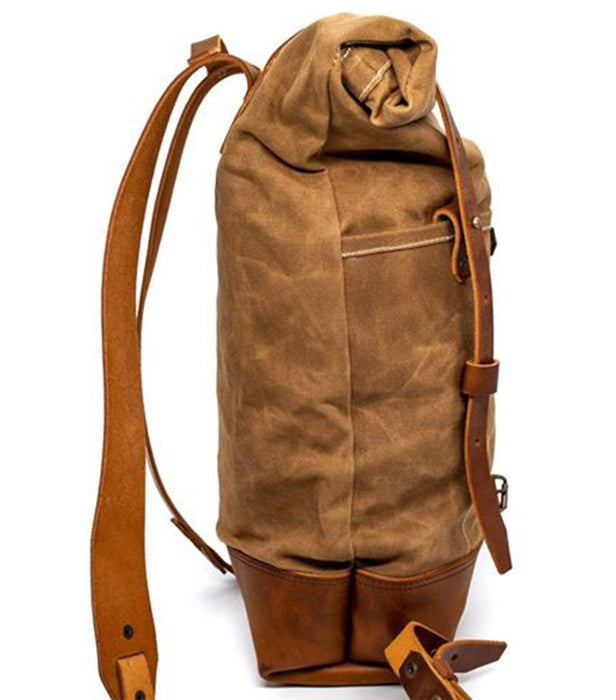 Brothers & Son The Pioneer Busveld Tan Canvas and Leather Backpack