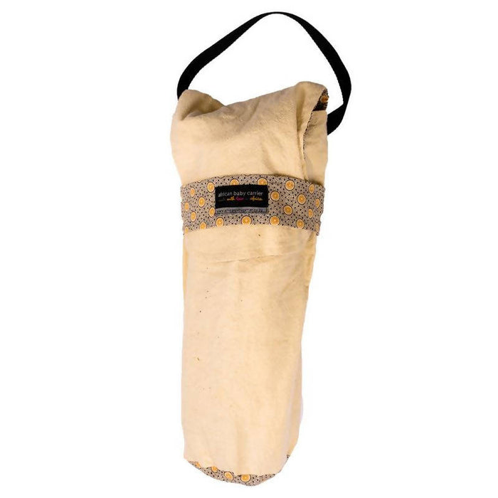 African Baby Carrier Denim-Shweshwe Deluxe (Carrier includes all accessories. carry bag, detachable moonbag)