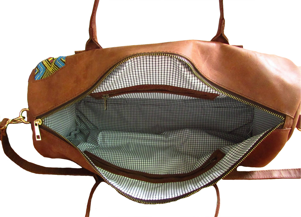 Root in Style Genuine Leather Duffle Bag