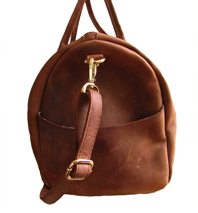 Root in Style Genuine Leather Duffle Bag