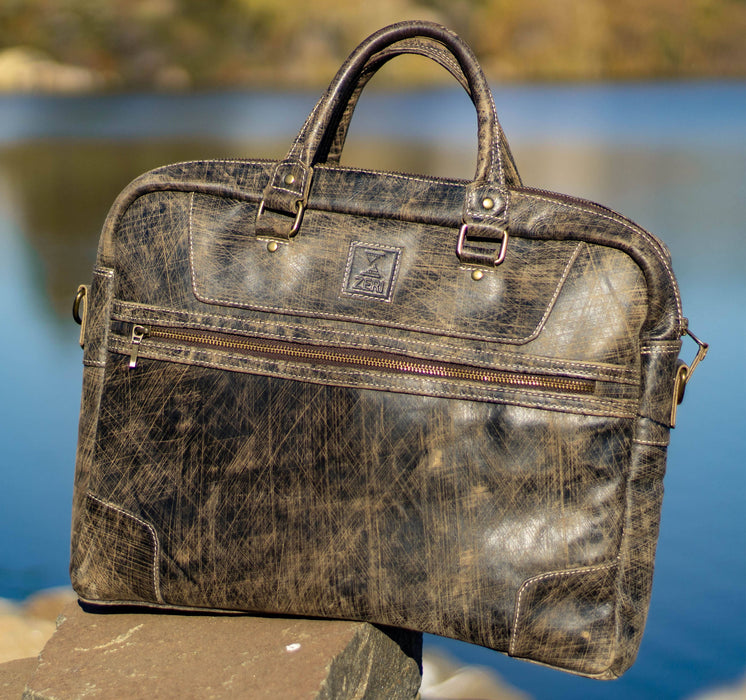 Zeri Genuine Leather Laptop Bag