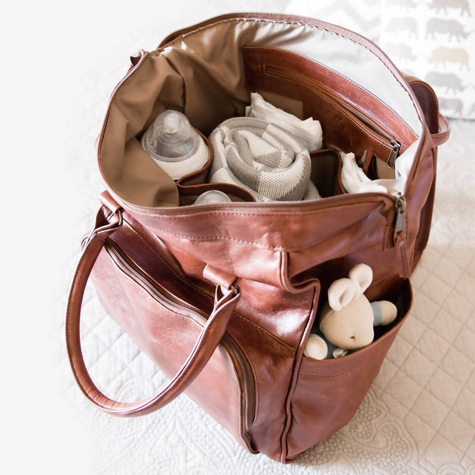 baby backpack leather Mally The Bambino Leather Diaper Backpack — itarazen
