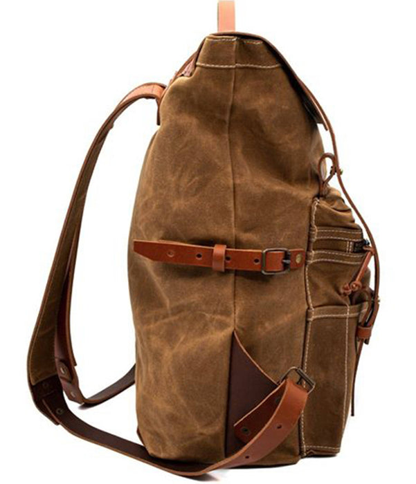 Brothers & Son The Wayfarer Bushveld Tan Canvas and Leather Backpack