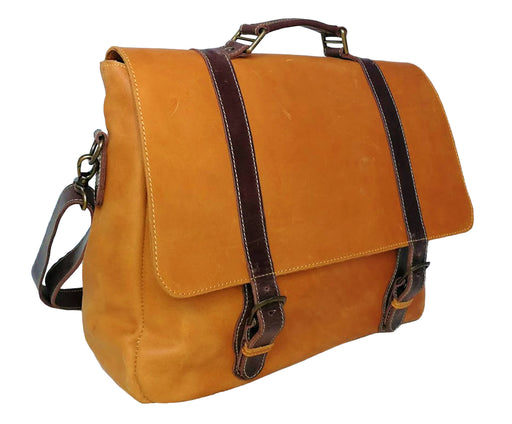Zeri Messenger Laptop Bag For Men, Full Grain Ethiopian Leather