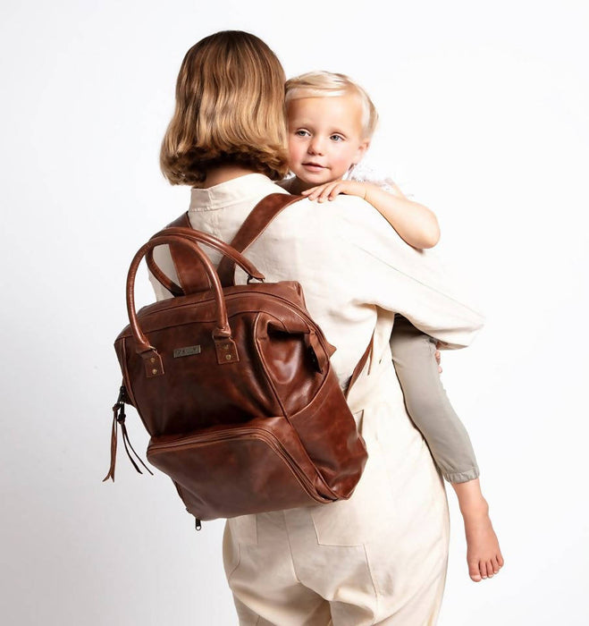 Mally The Bambino Leather Diaper Backpack