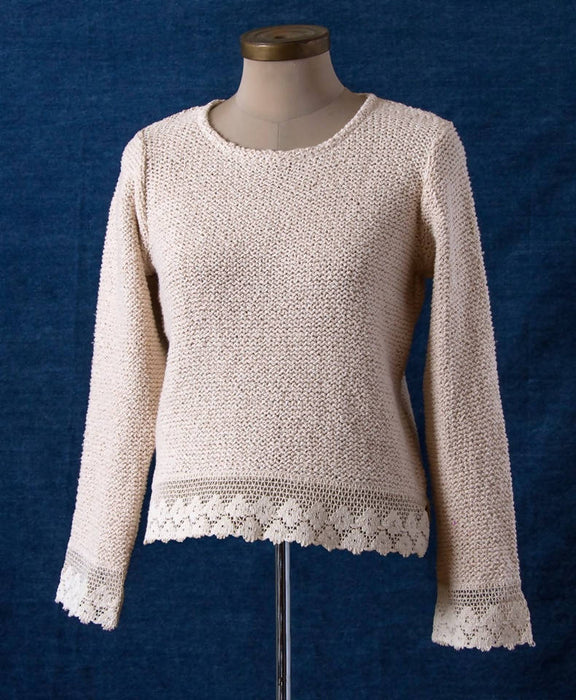 Cotton Girls Handcrafted Lace Top, Knitwear