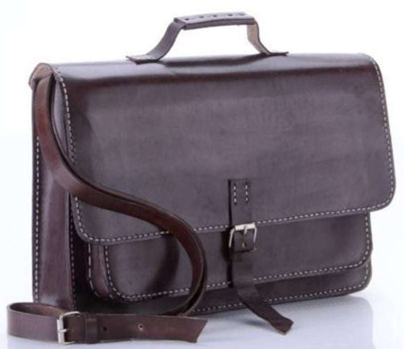 Nanita Hand-Stitched Genuine Leather Briefcase