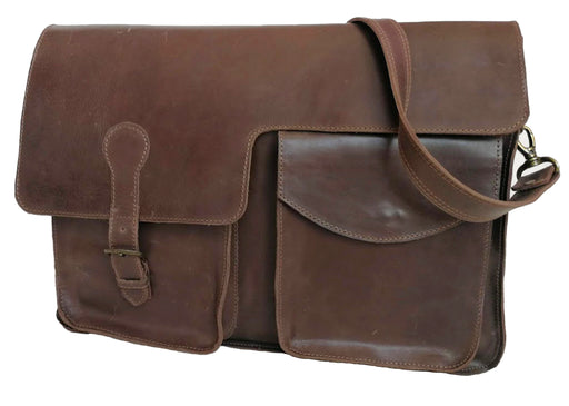 Zeri Messenger Vintage Laptop Bag, Full Grain Ethiopian Leather