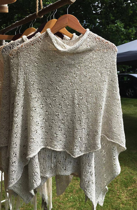 Cotton Girls Handcrafted Summer Poncho Shawl, Authentic Knitwear