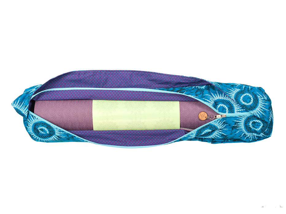 Simply Shweshwe Baltic Blue Yoga Mat Bag