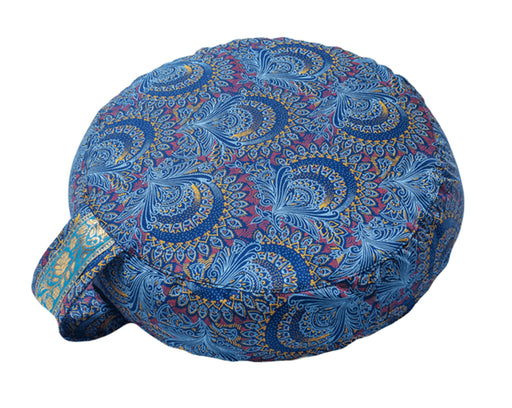 Simply Shweshwe Zafu Meditation Cushion, Blue Peacock