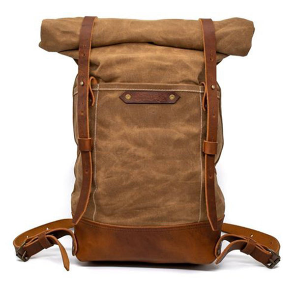 Brothers & Son The Pioneer Busveld Tan Canvas and Leather Backpack